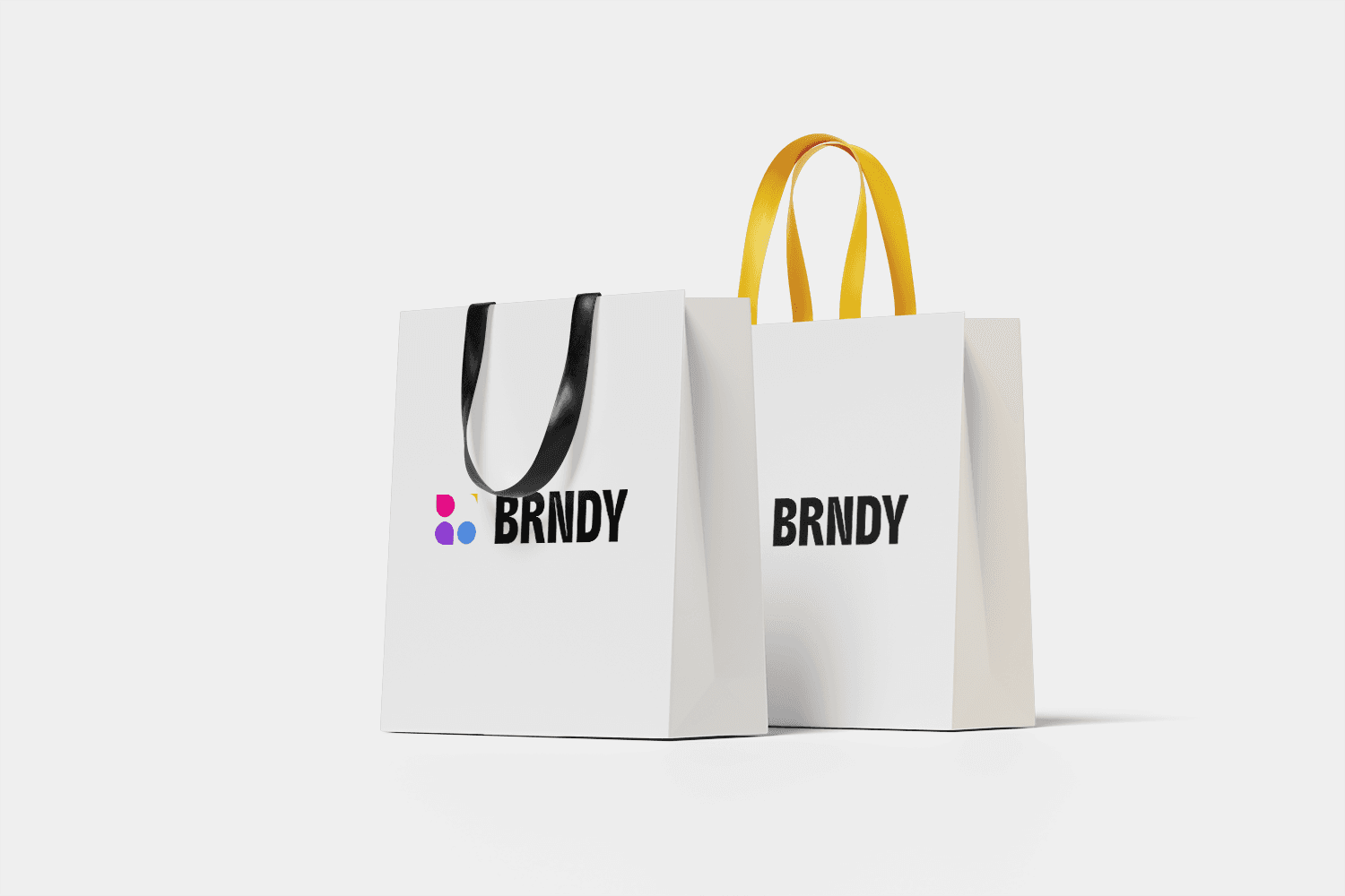 White laminated paper bag mockup