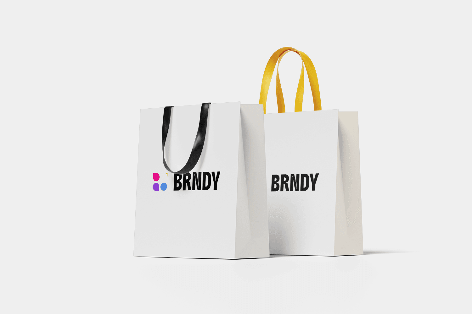 White laminated paper bag mockup