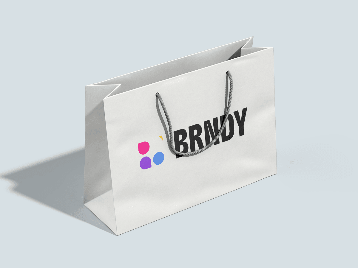 White laminated paper bag mockup